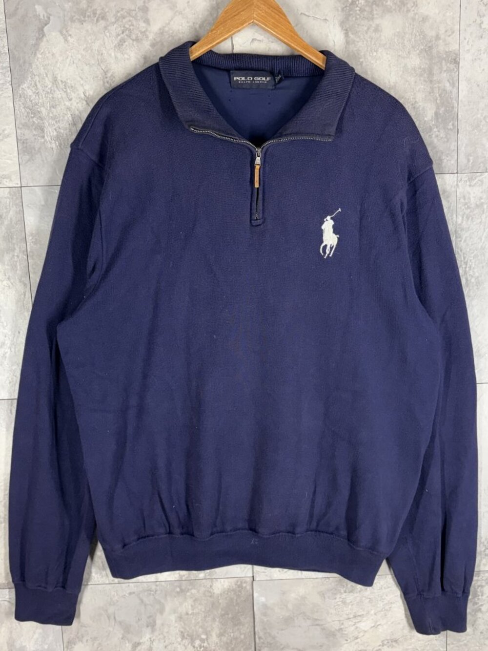 Vintage Polo Golf Ralph Lauren Quarter Zip Pullover Mens XL Navy
